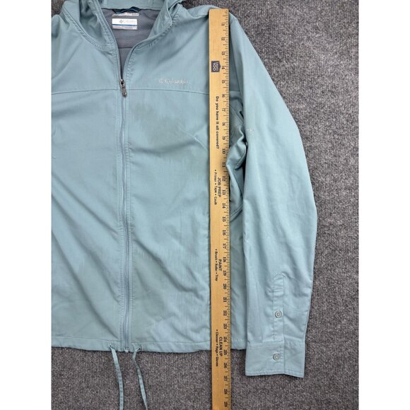 Columbia Jacket Womens Large Blue Omni-Shade Hooded Full Zip Sun Protection - Picture 5 of 7